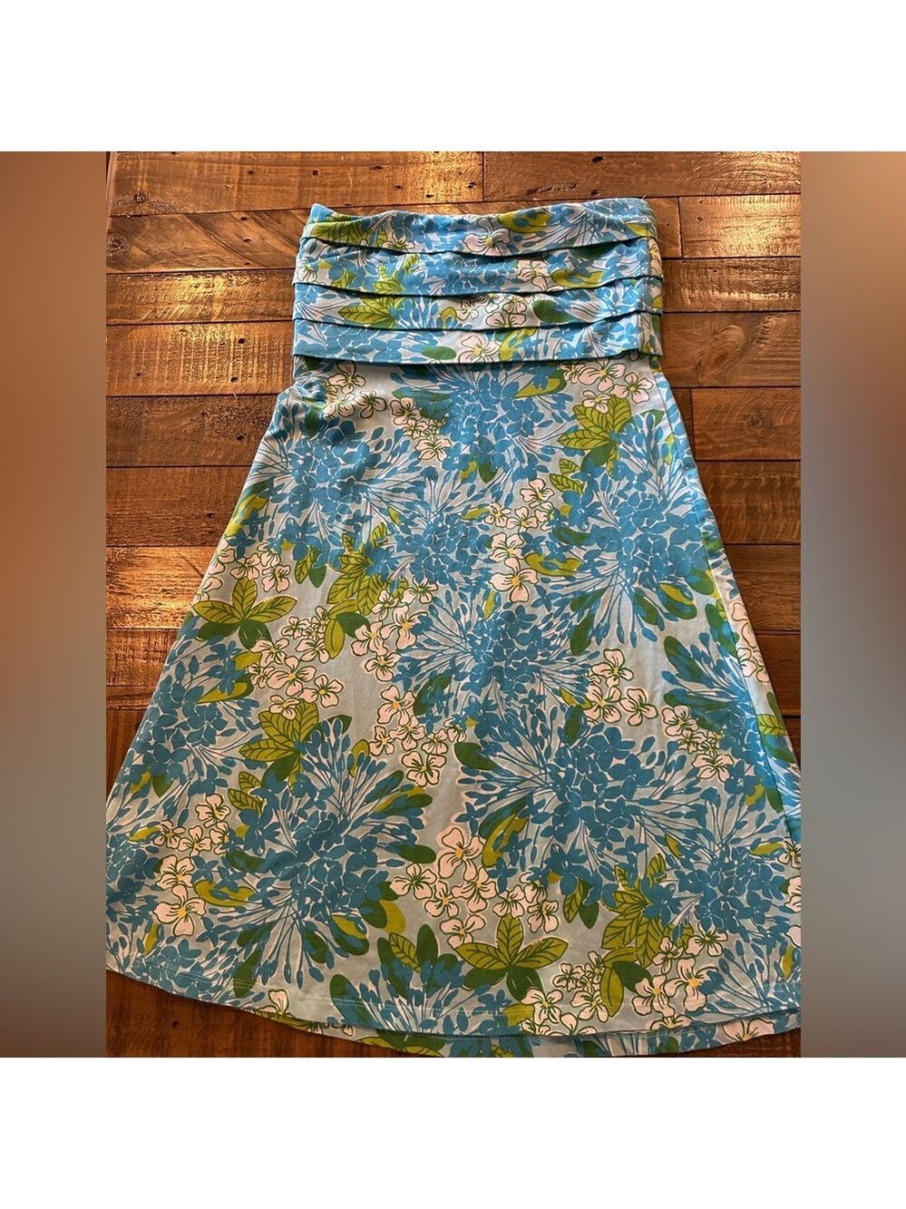 Lilly Pulitzer Petula Floral Strapless Mini Dress in Blue and Green Size XS - Picture 2 of 5